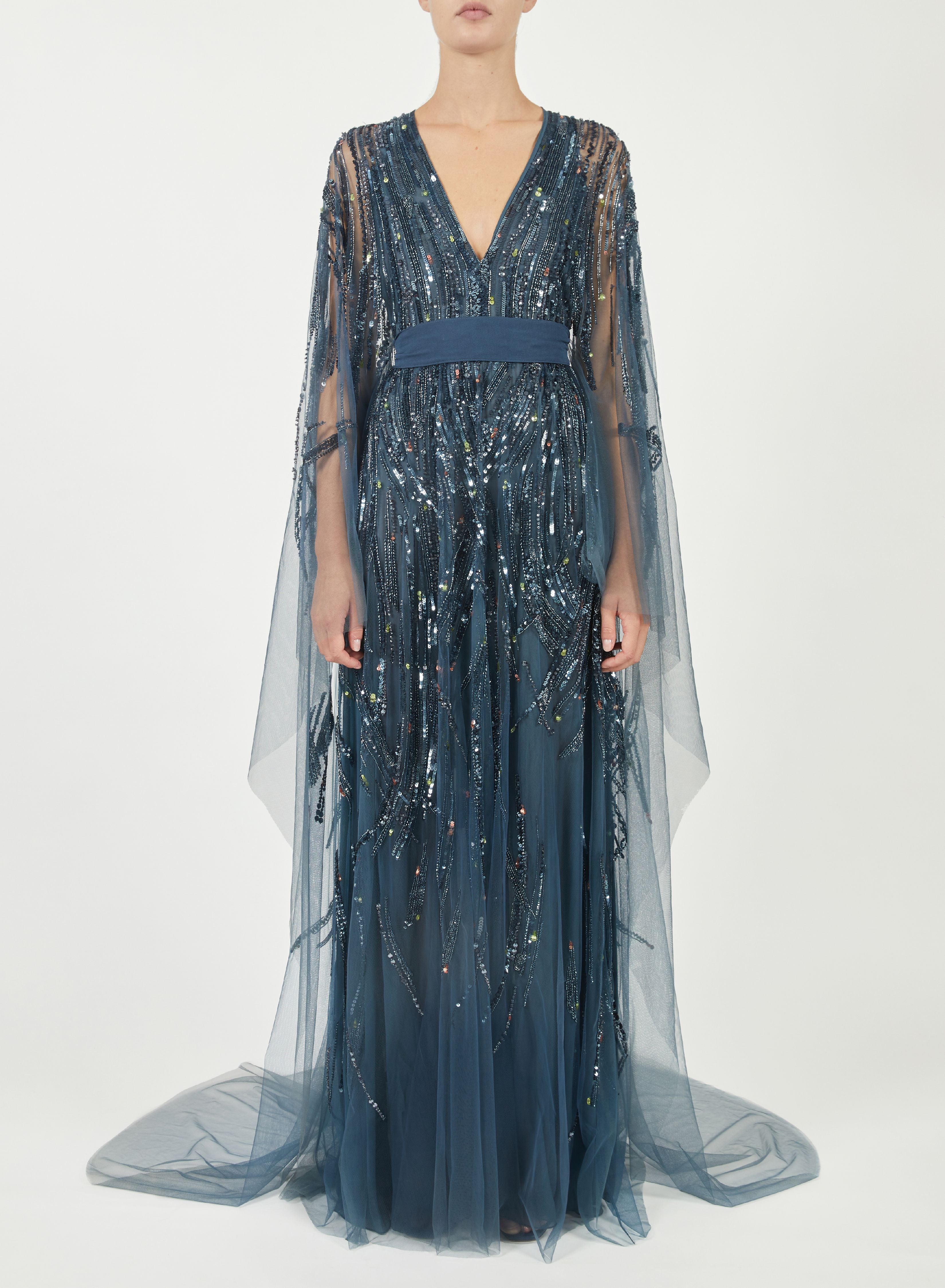 Bead Embroidered Long Dress – ELIE SAAB